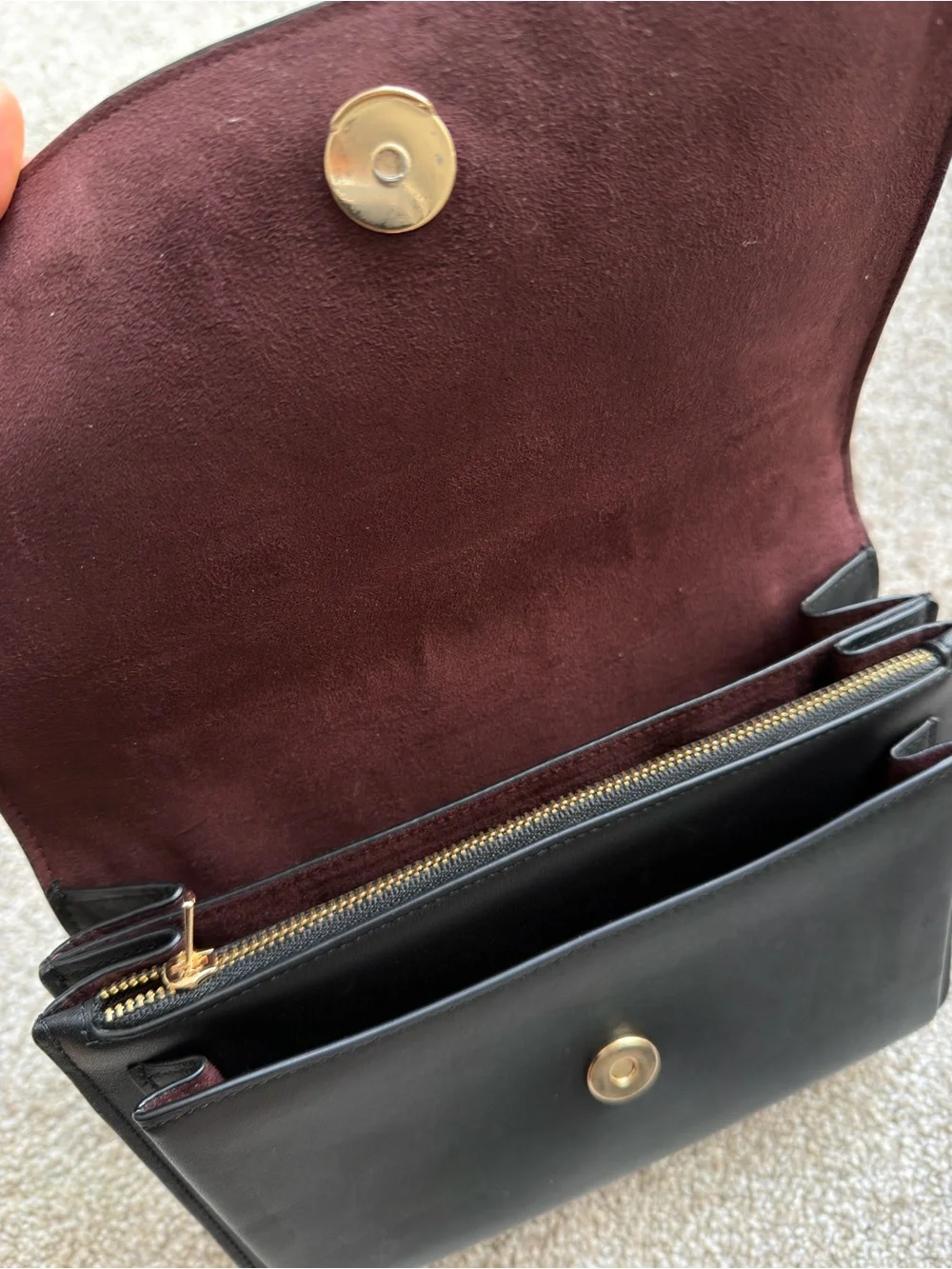Coach Quilted Leather Shoulder Bag in Black with Gold Chain